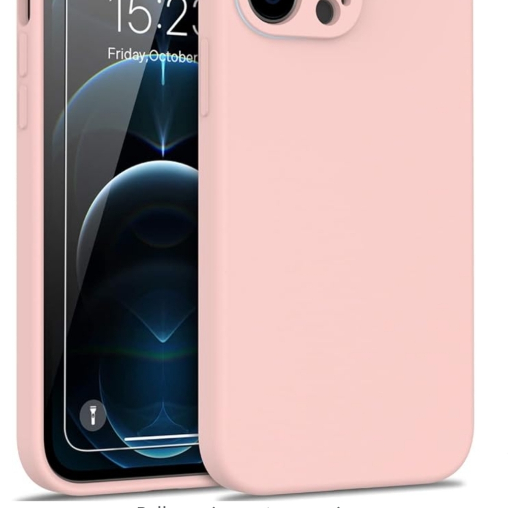 Baby pink case with screen protector for iPhone 12 Pro Max 6.7 inch